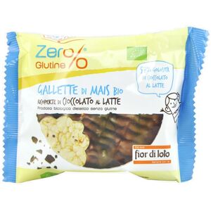 FIOR DI LOTO Zero% Glutine - Gallette Di Mais Bio Ricoperte Di Cioccolato Al Latte 32 Grammi