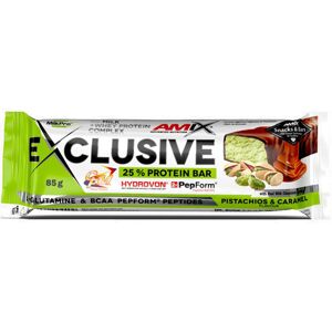 AMIX Exclusive Protein Bar 1 Barretta Da 85 Grammi Pistacchio E Caramello