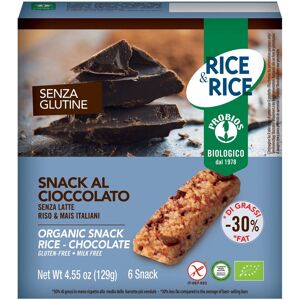 PROBIOS Rice & Rice - Snack Di Riso Senza Glutine 6 Snack Da 21 Grammi Cioccolato