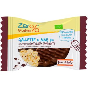 FIOR DI LOTO Zero% Glutine - Gallette Di Mais Bio Ricoperte Di Cioccolato Fondente 32 Grammi