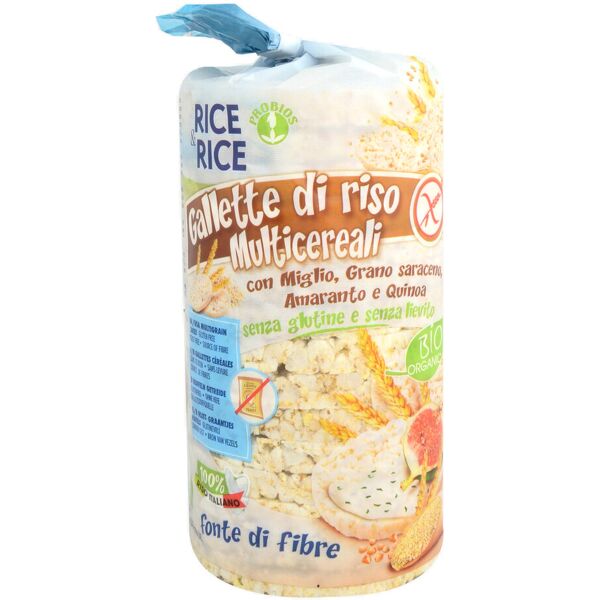 probios rice & rice - gallette di riso multicereali senza glutine 100 grammi