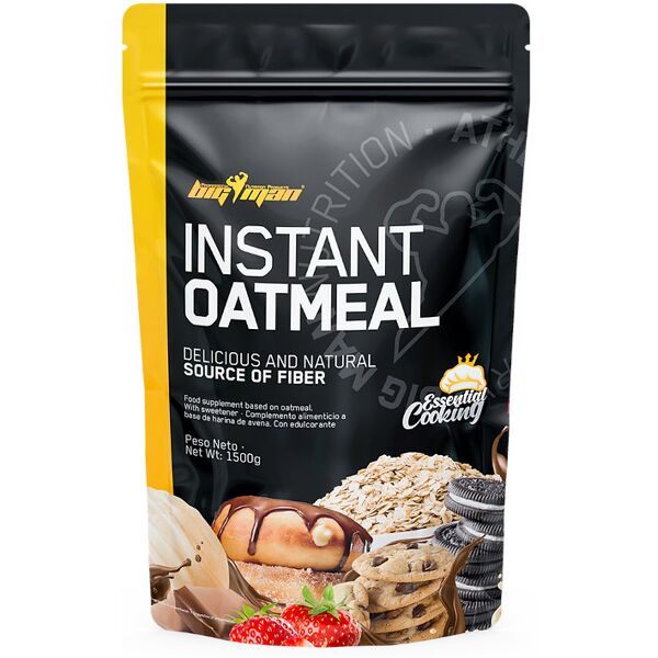 big man instant oatmeal 1500 grammi fragola e cioccolato bianco