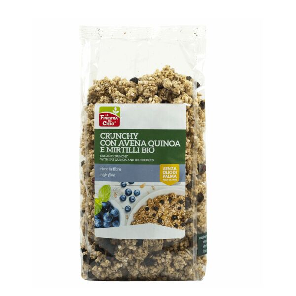 la finestra sul cielo crunchy con avena quinoa e mirtilli bio 375 grammi