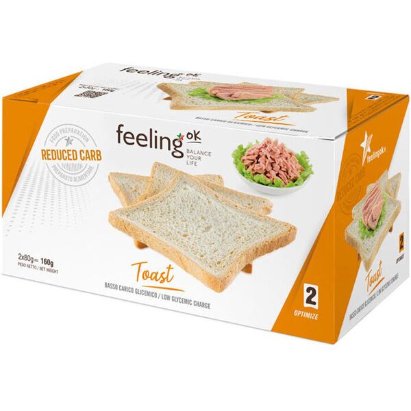 feelingok optimize 2 - toast 2 confezioni da 80 grammi naturale