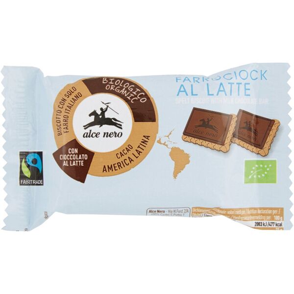 alce nero farrociock al latte 2 biscotti da 14 grammi