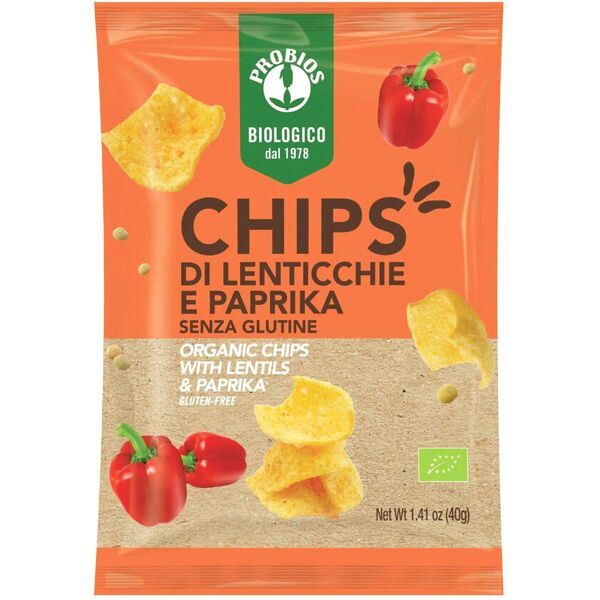 probios chips di lenticchie e paprika 40 grammi