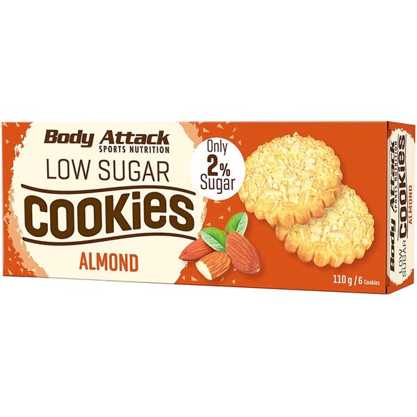 body attack low sugar cookies almond 6 biscotti da 18 grammi