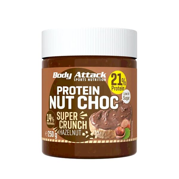 body attack protein nut choc hazelnut super crunch 250 grammi