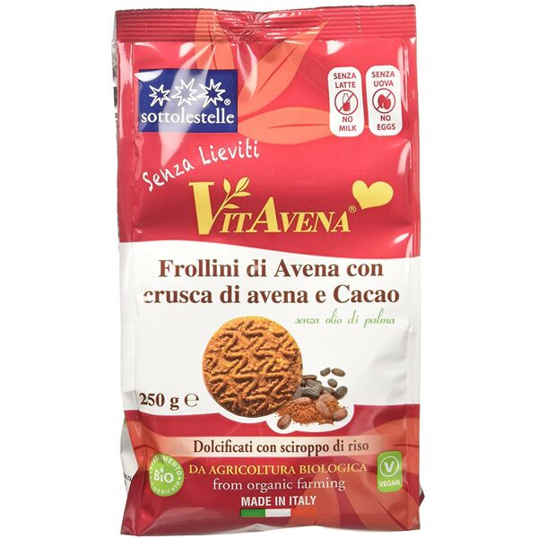 sotto le stelle frollini di avena con crusca di avena e cacao 250 grammi