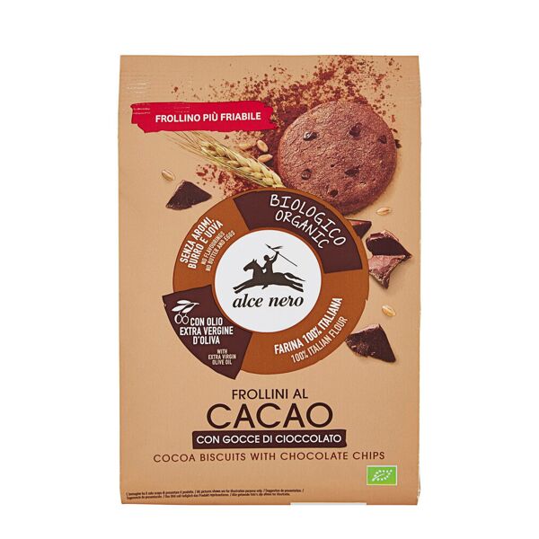 alce nero frollini al cacao con gocce di cioccolato 300 grammi