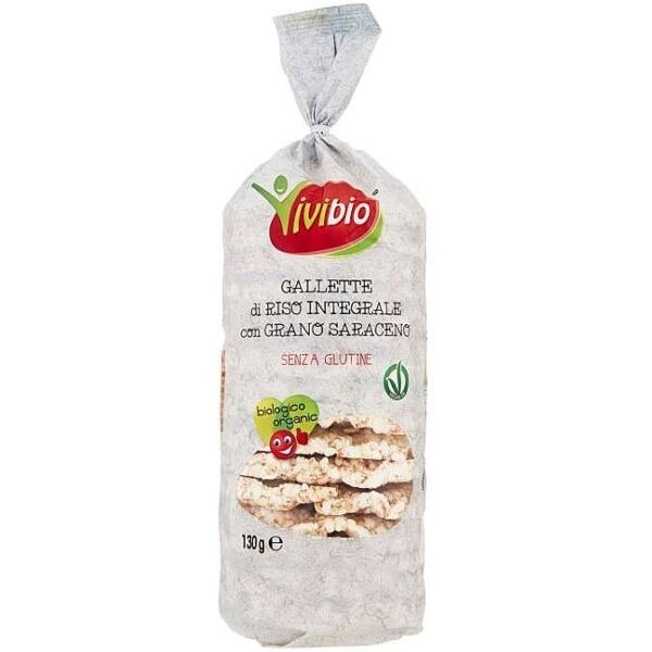 vivibio gallette di riso integrale con grano saraceno 130 grammi