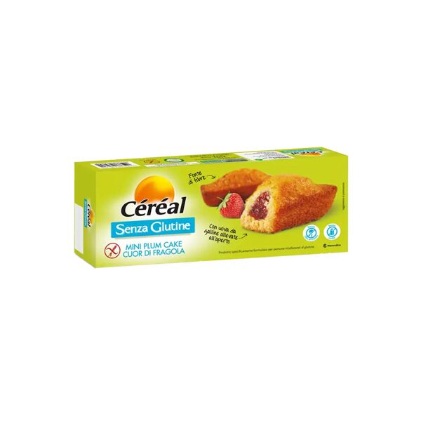 cÉrÉal senza glutine - mini plum cake cuor di fragola 6 snack da 35 grammi