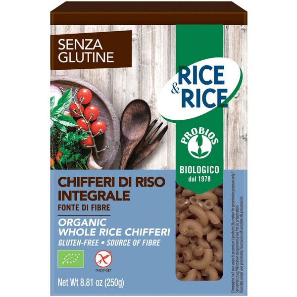 probios rice & rice - chifferi specialità di riso integrale 250 grammi