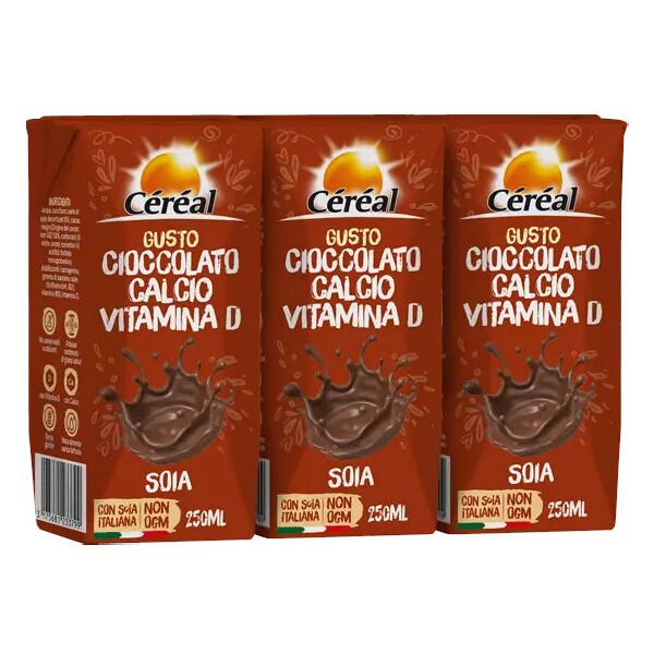 cÉrÉal drink di soia al cacao 3 brick da 250ml