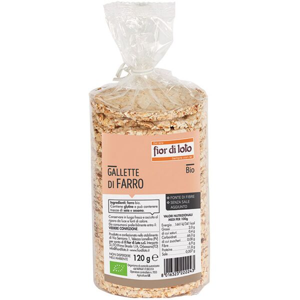 fior di loto gallette di farro biologiche 120 grammi