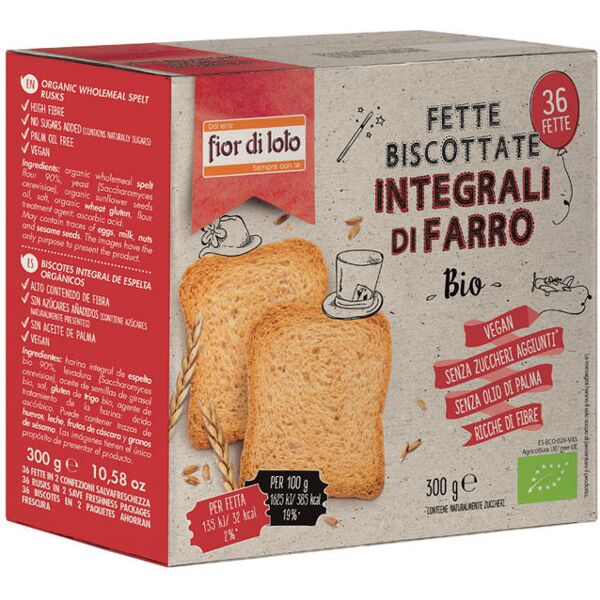 fior di loto fette biscottate integrali di farro bio 300 grammi