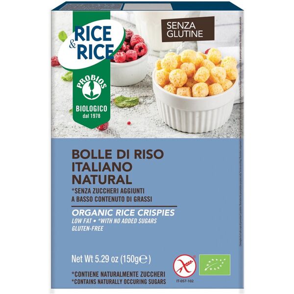 probios rice & rice - bolle di riso natural senza glutine 150 grammi