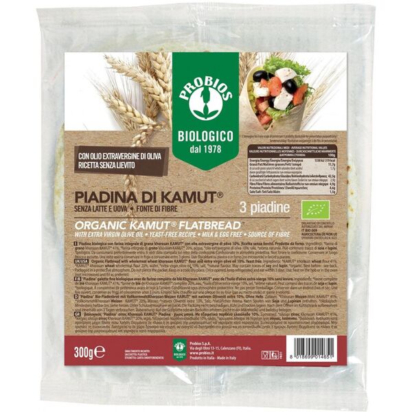 probios top grain - kamut piadina 3 piadine da 100 grammi