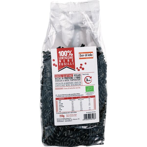 fior di loto 100% lenticchie nere fusilli 250 grammi