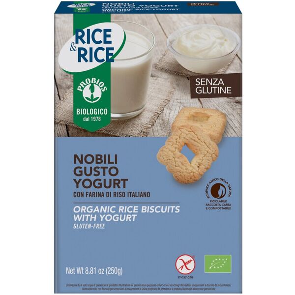 probios rice & rice - nobili gusto yogurt senza glutine 250 grammi