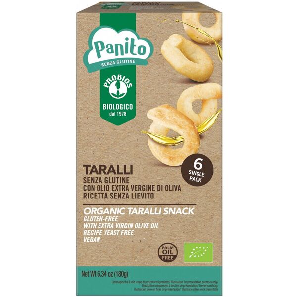 probios panito - taralli senza glutine 6 pacchetti da 30 grammi