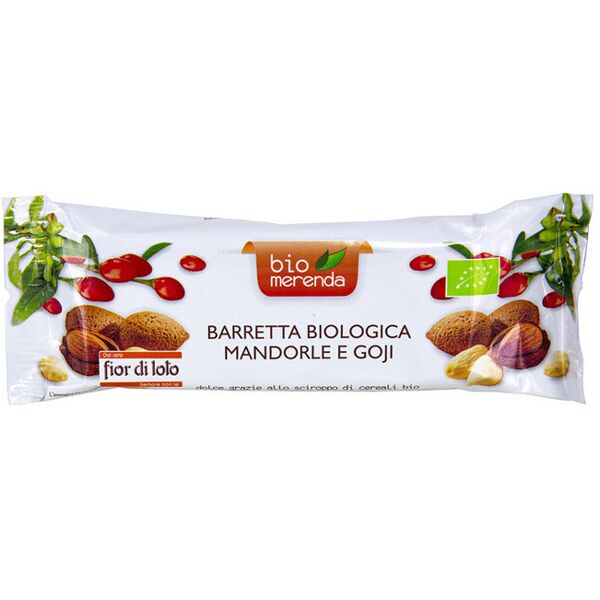 fior di loto bio merenda - barretta biologica mandorle e goji 1 barretta da 30 grammi