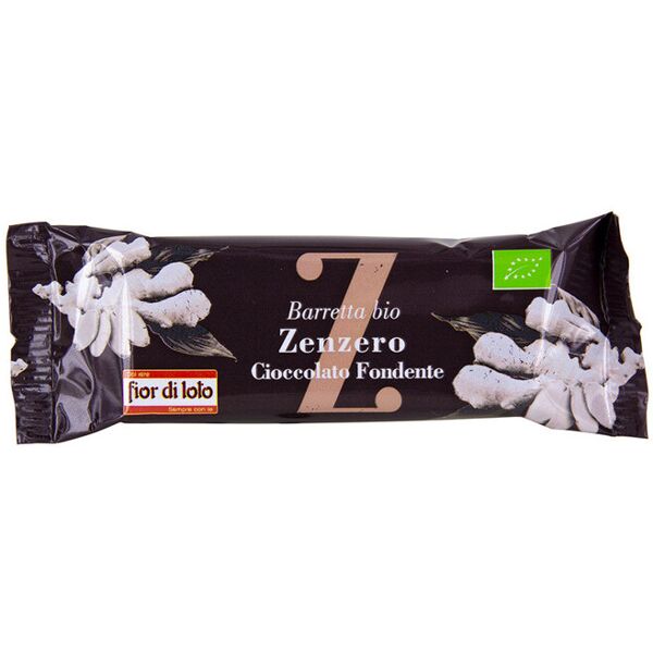 fior di loto barretta bio zenzero con cioccolato fondente 1 barretta da 30 grammi