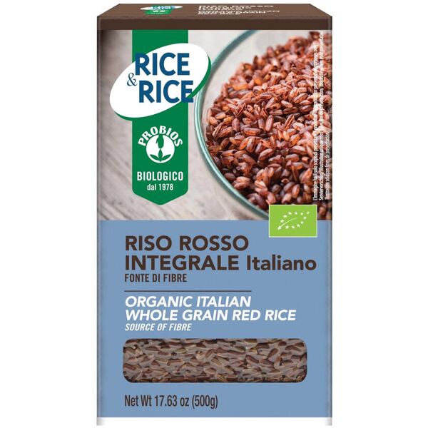 probios rice & rice - riso rosso italiano integrale 500 grammi