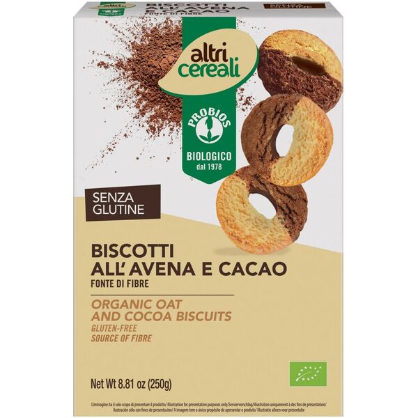 probios altri cereali - biscotti all'avena e cacao 250 grammi