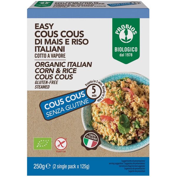 probios easy cous cous di mais e riso italiani 250 grammi