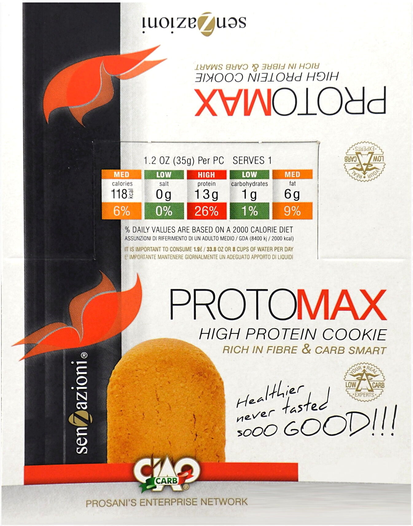 ciaocarb proto max stage 1 10 savoiardi da 35 grammi frutti di bosco