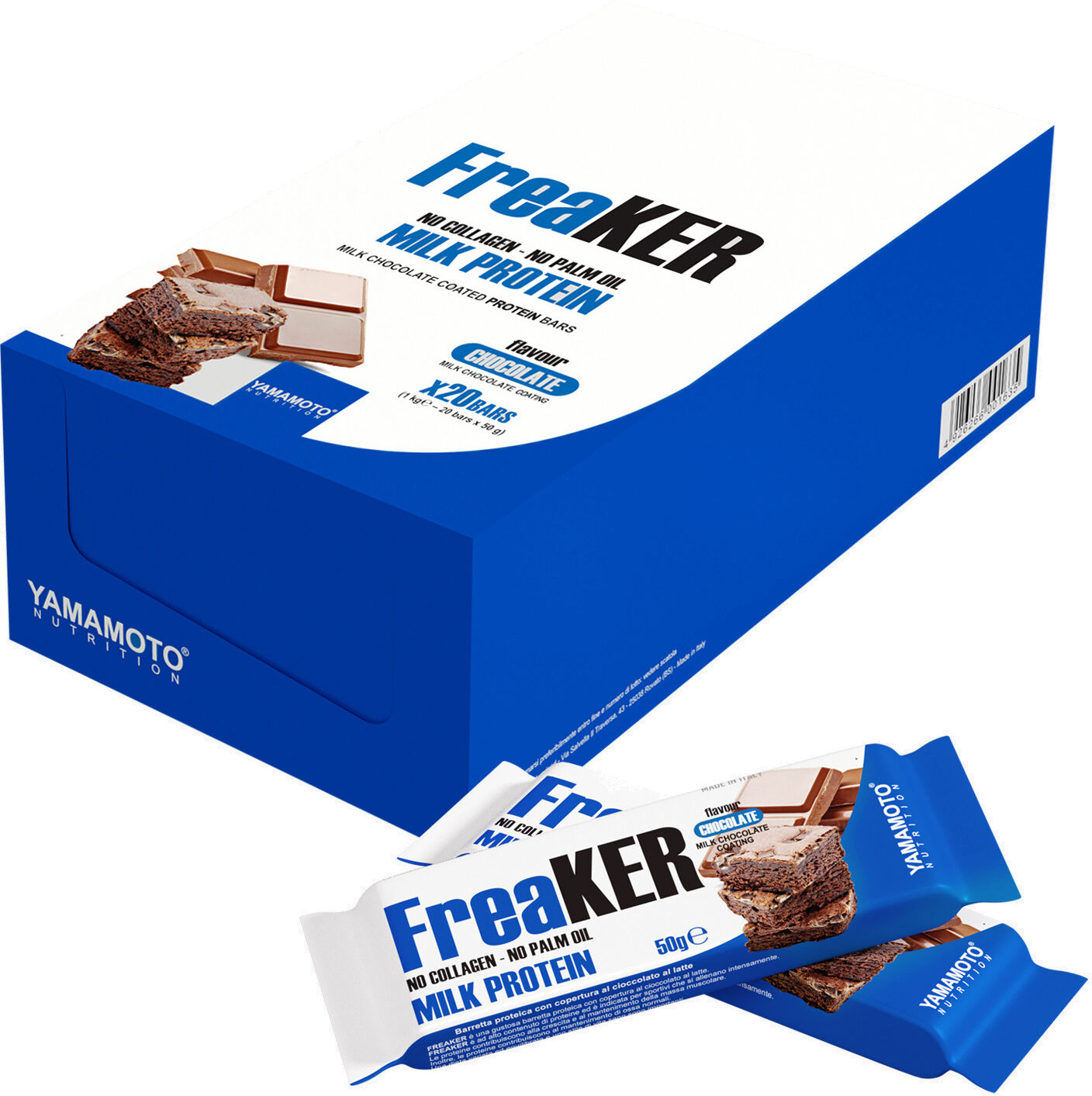 yamamoto nutrition freaker 20 barrette da 50 grammi cocco con copertura di cioccolato al latte