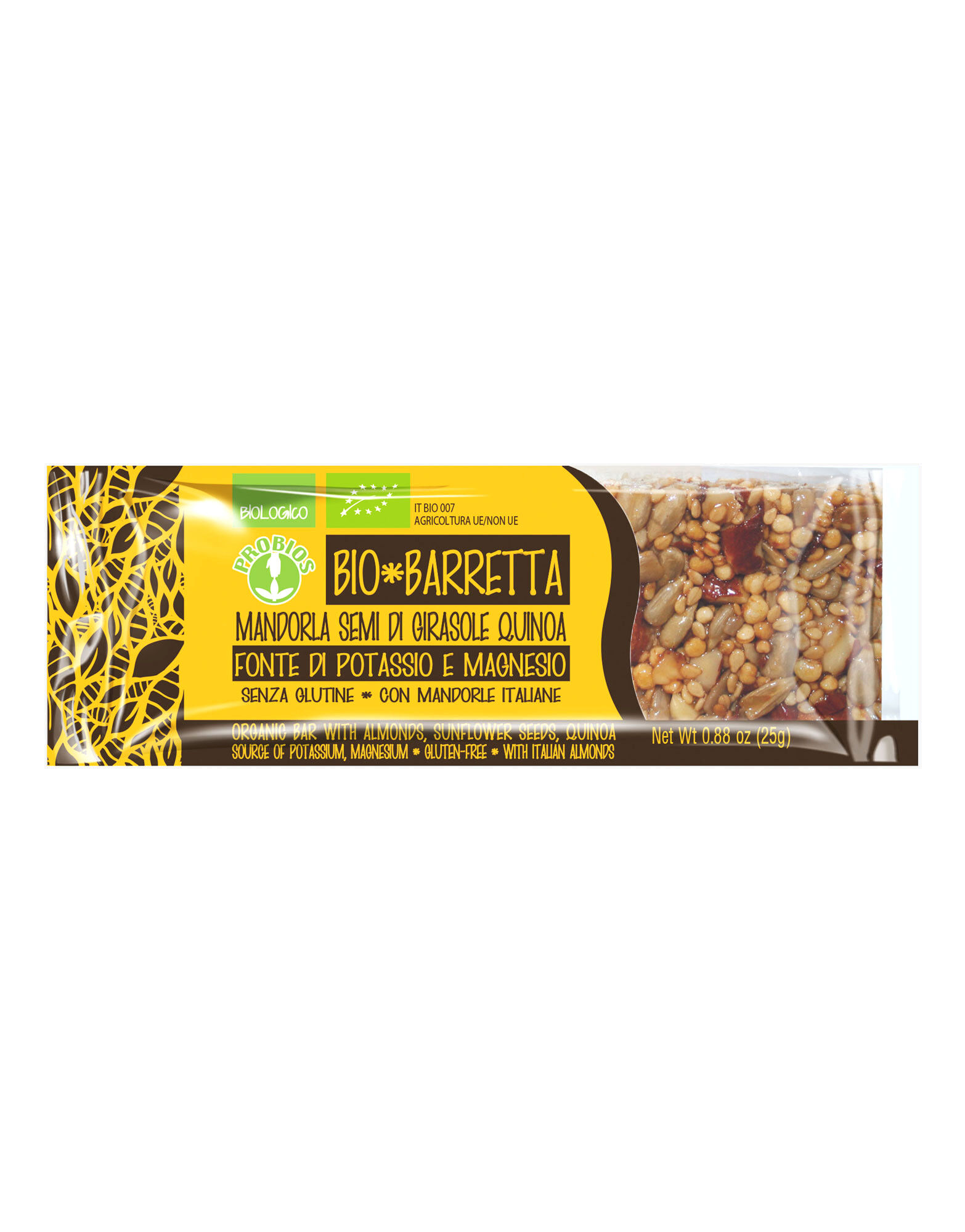 probios bio barretta - mandorla semi di girasole quinoa 1 barretta da 25 grammi