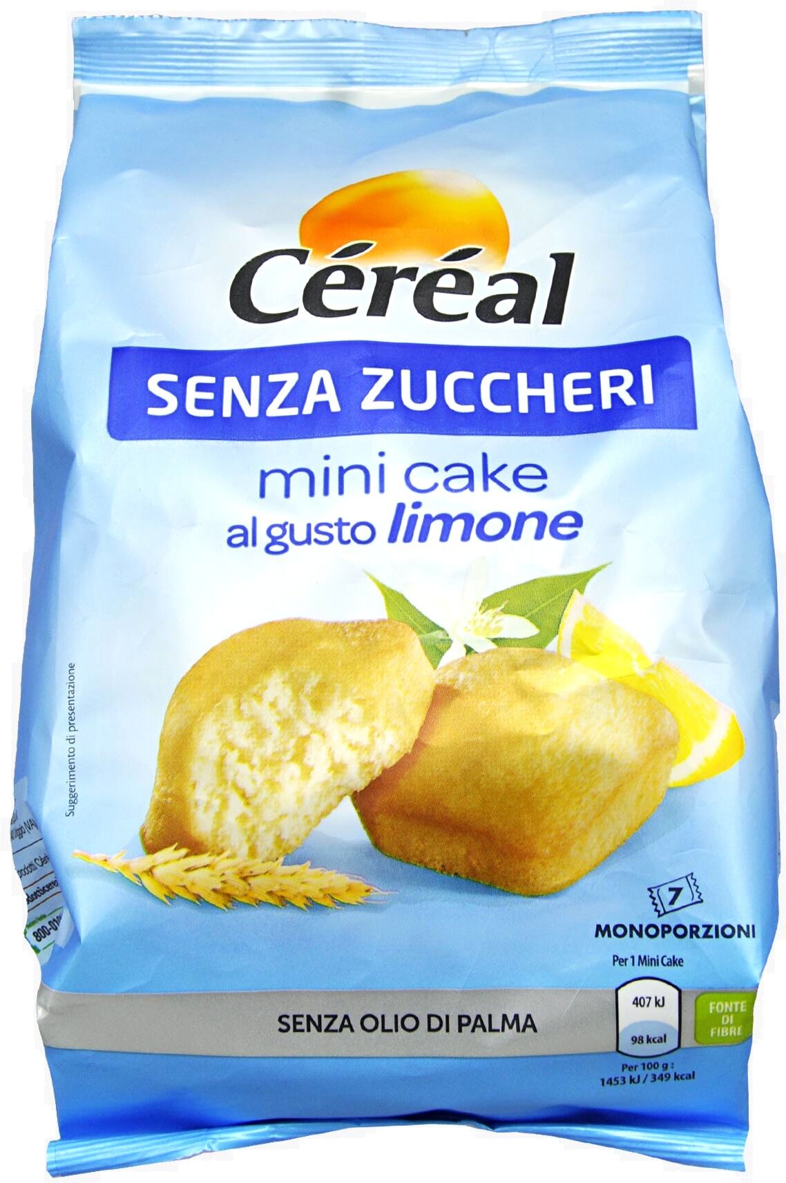 cÉrÉal senza zuccheri - mini plum cake al gusto limone 7 snack da 28 grammi