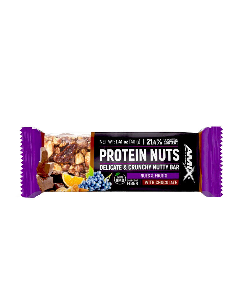 amix protein nuts bar 1 barretta da 40 grammi frutta secca e frutta con cioccolato