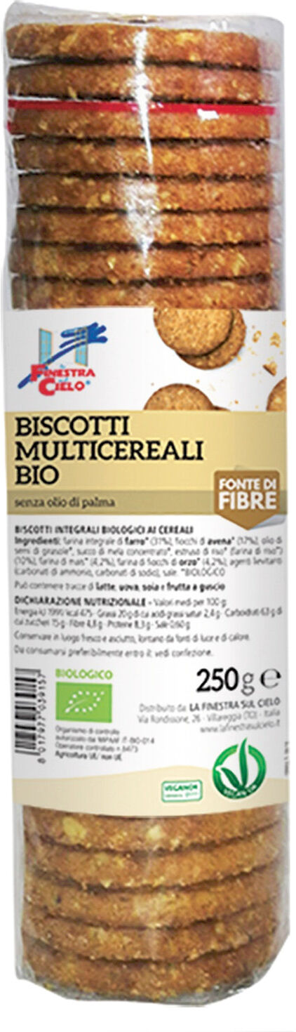 la finestra sul cielo biscotti multicereali bio 250 grammi