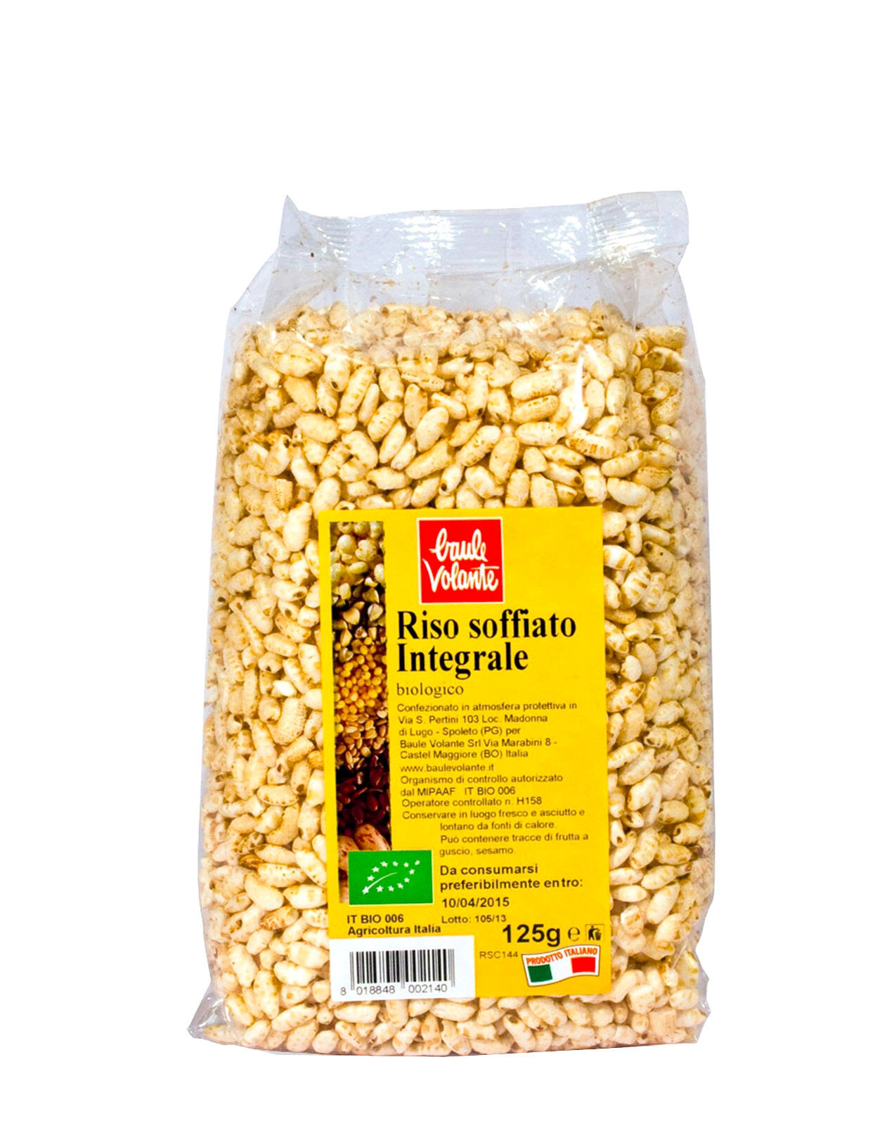 baule volante cereali soffiati - riso integrale soffiato 125 grammi