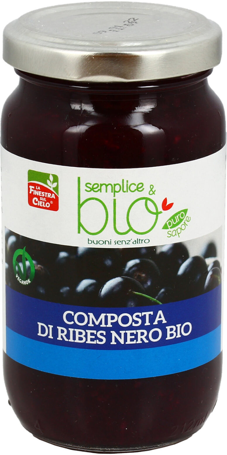 la finestra sul cielo semplice & bio - composta di ribes nero bio 220 grammi