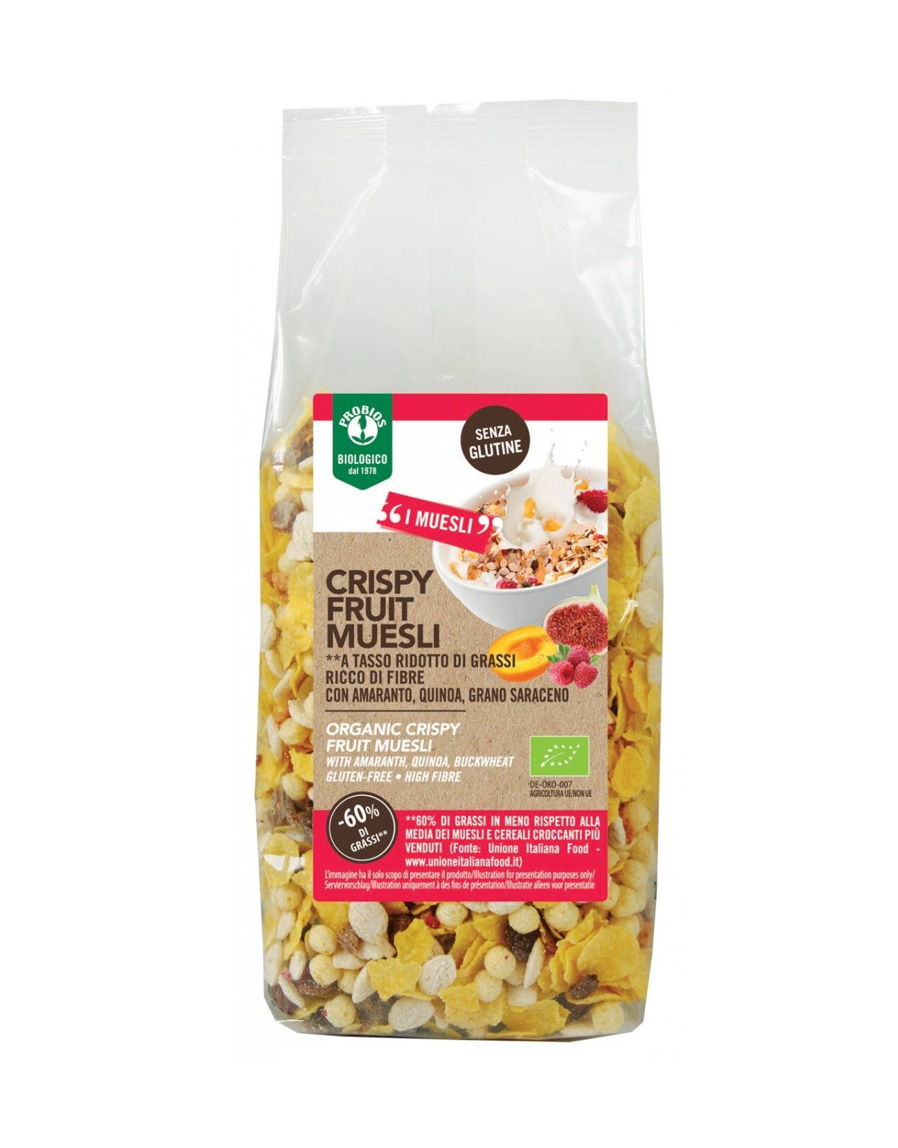 probios easy to go - crispy fruit muesli senza glutine 325 grammi