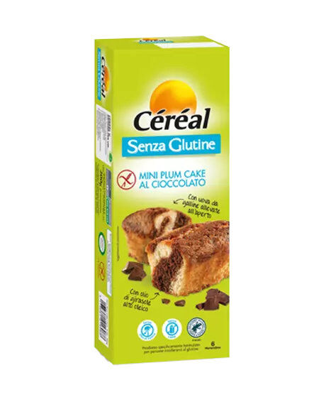 cÉrÉal senza glutine - mini plum cake al cioccolato 6 snack da 33 grammi