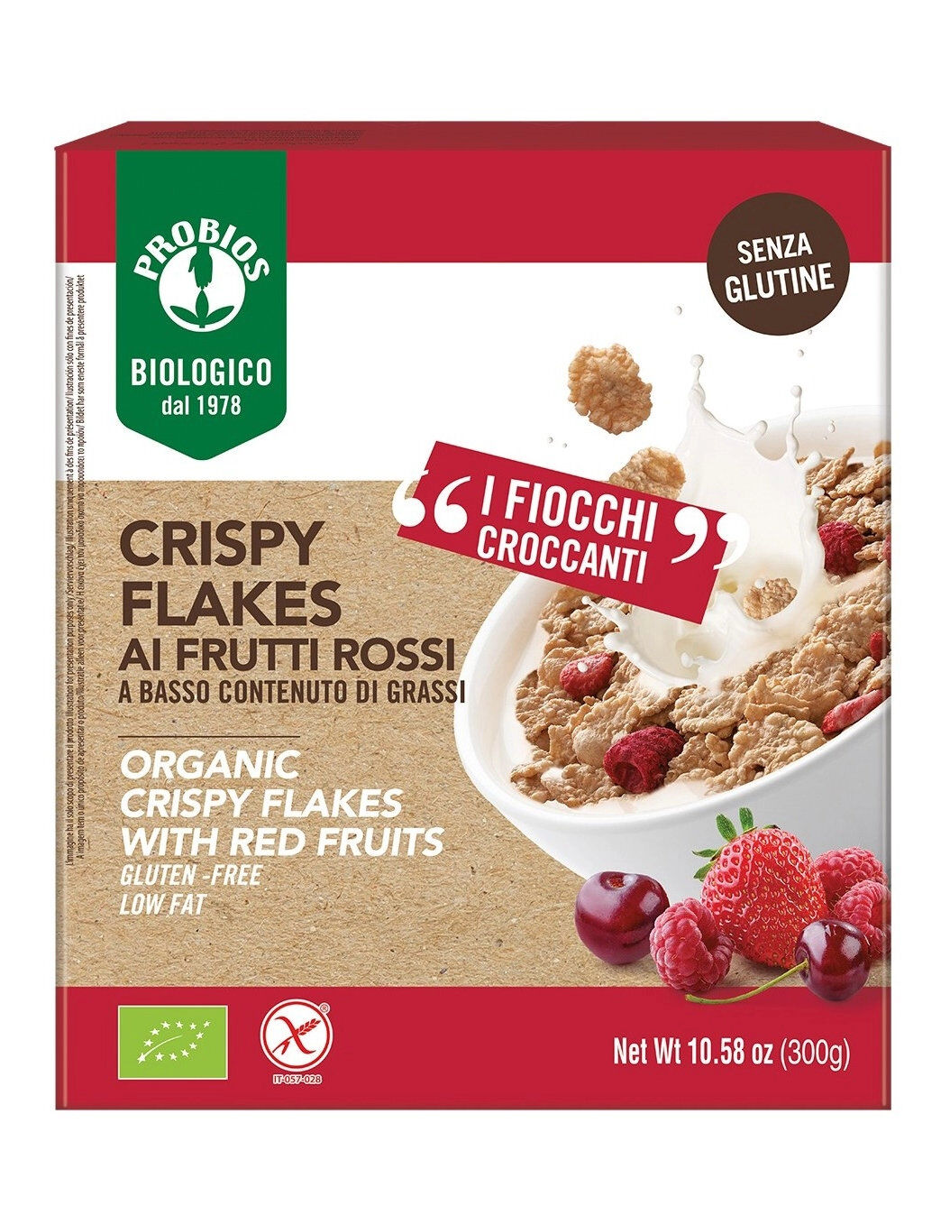 probios easy to go - crispy flakes frutti rossi 300 grammi