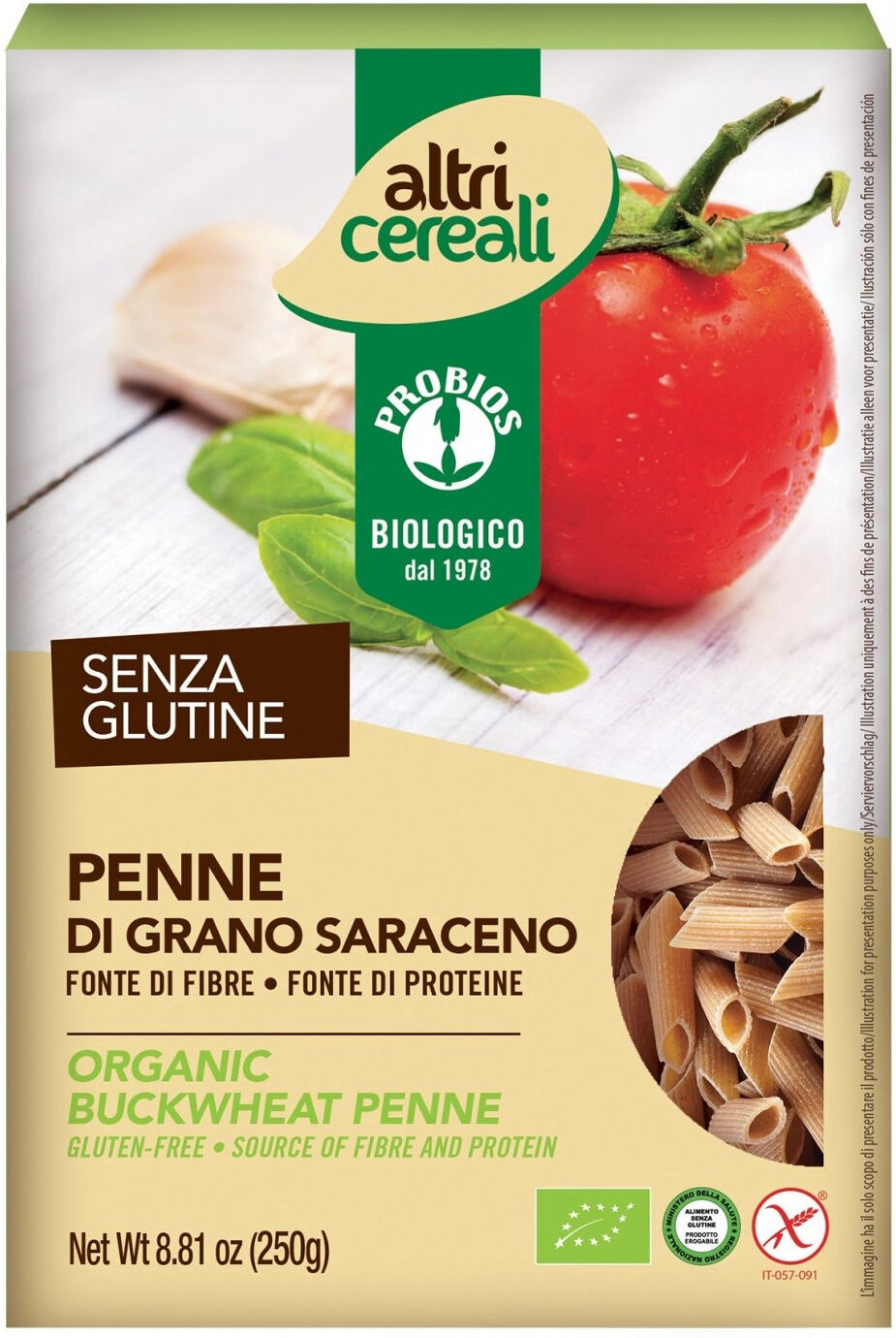 probios altri cereali - penne 100% grano saraceno 250 grammi