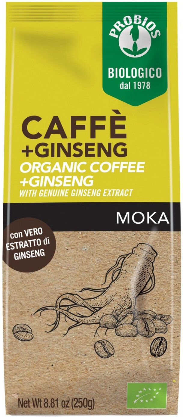 probios caffè + ginseng per moka 250 grammi