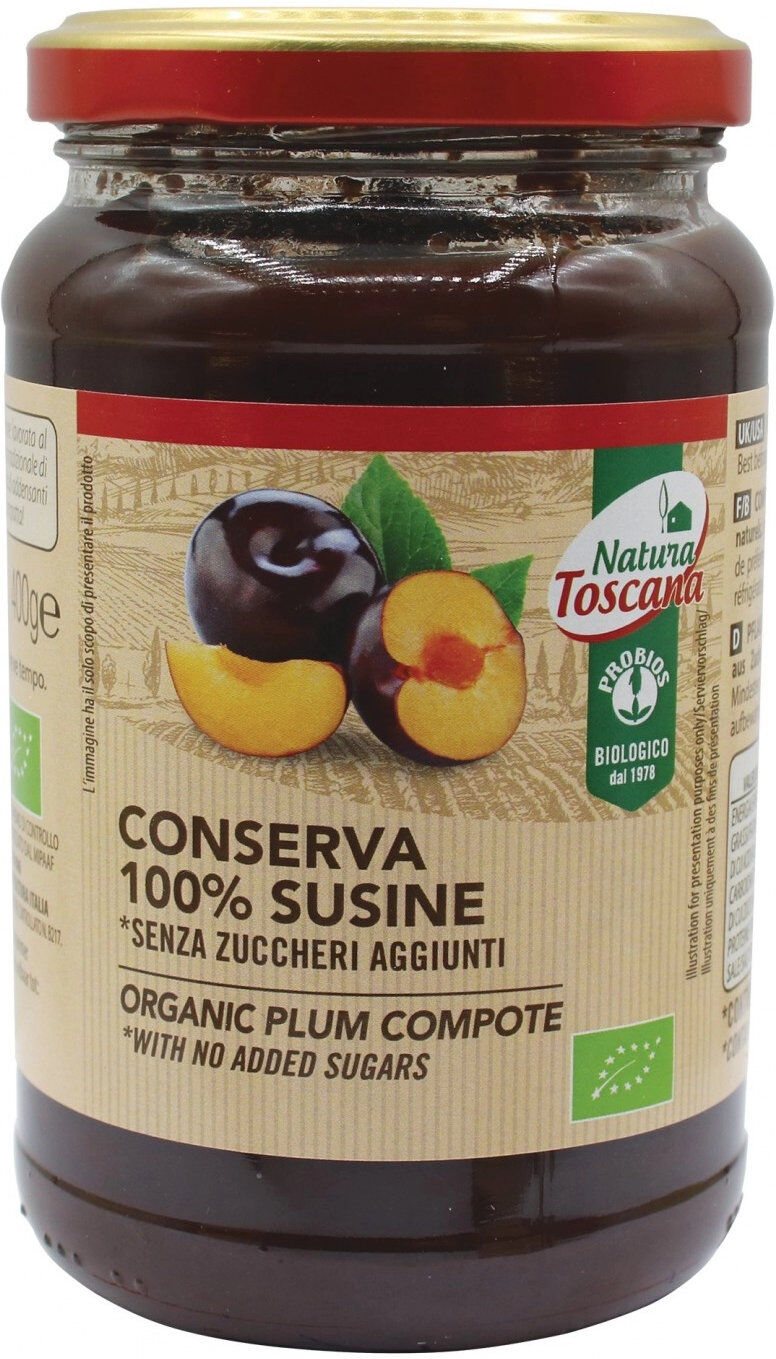 probios natura toscana - conserva 100% susine selvatiche 400 grammi