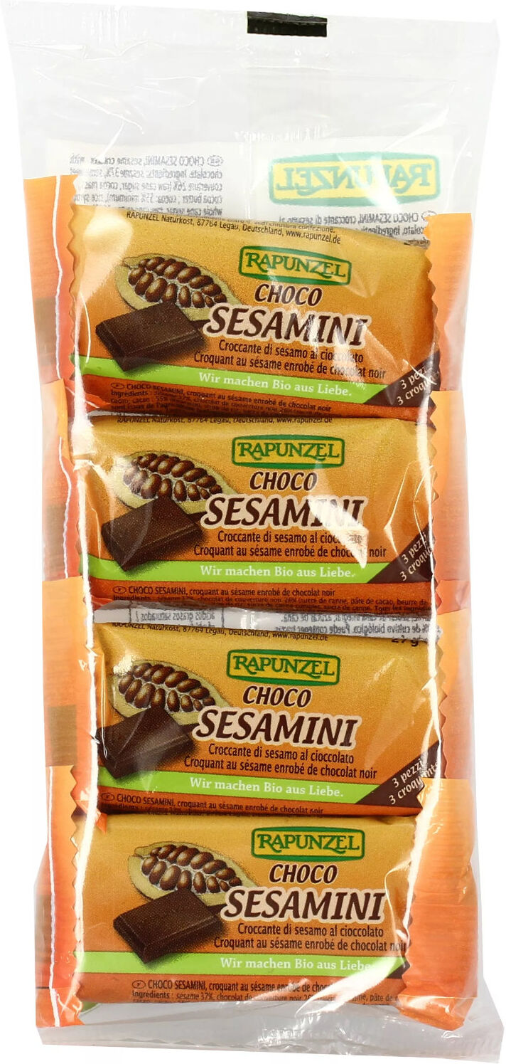 rapunzel choco sesamini - sesamini al cioccolato 4 snack da 27 grammi