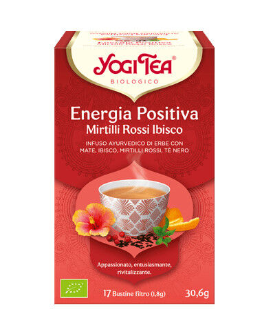 yogi tea - energia positiva mirtilli rossi ibisco 17 bustine da 1,8 grammi