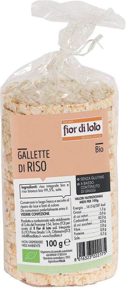 fior di loto gallette di riso biologiche 100 grammi