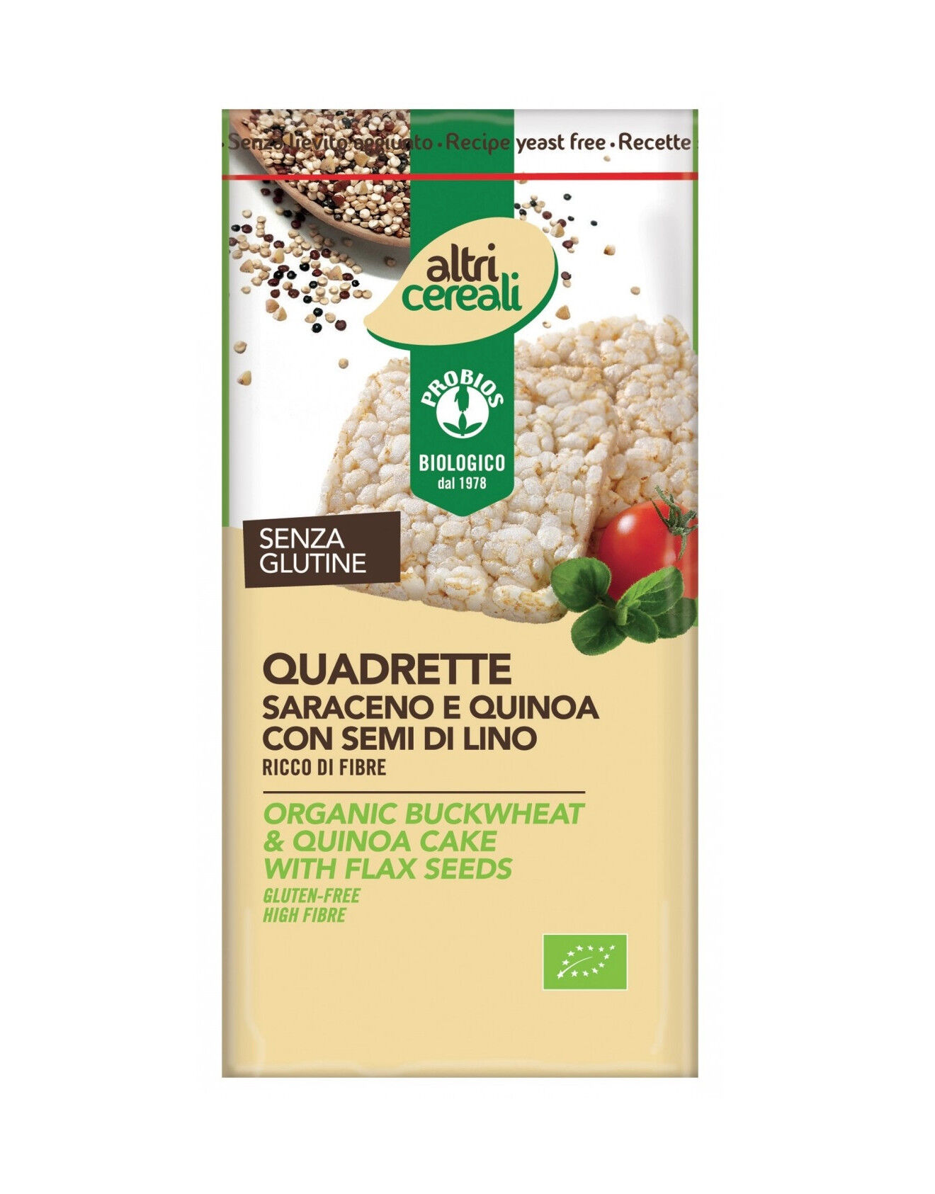 probios altri cereali - quadrette saraceno e quinoa con semi di lino 130 grammi