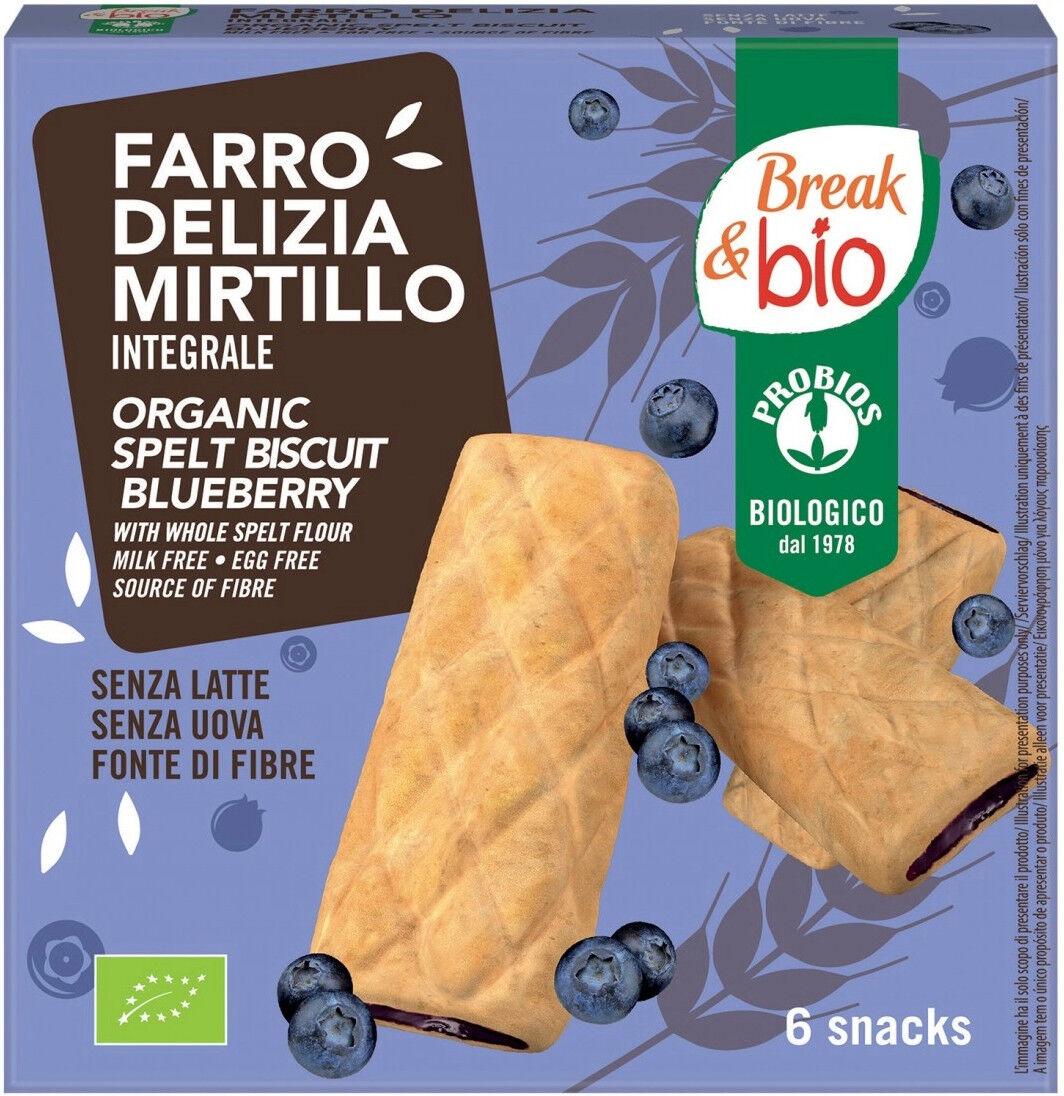 probios break & bio - farro delizia al mirtillo 6 snack da 30 grammi