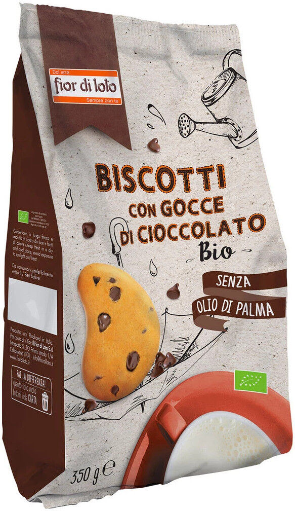 fior di loto biscotti con gocce di cioccolato 350 grammi